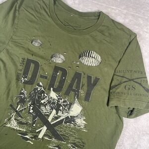 Grunt Style T Shirt Mens Size‎ XL Green Short Sleeve June 6th 1944 D-Day Army